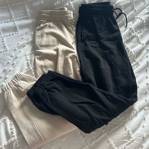 H&M black and tan joggers
